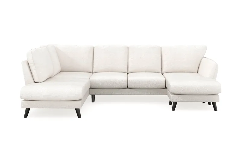 Trend Lyx 4-sits Högervänd U-formad Soffa med Divan och Schäslong i Bouclé - Vit - Products - Möbler - Soffa - Divansoffa & schäslongsoffa - 4 sits soffa med divan