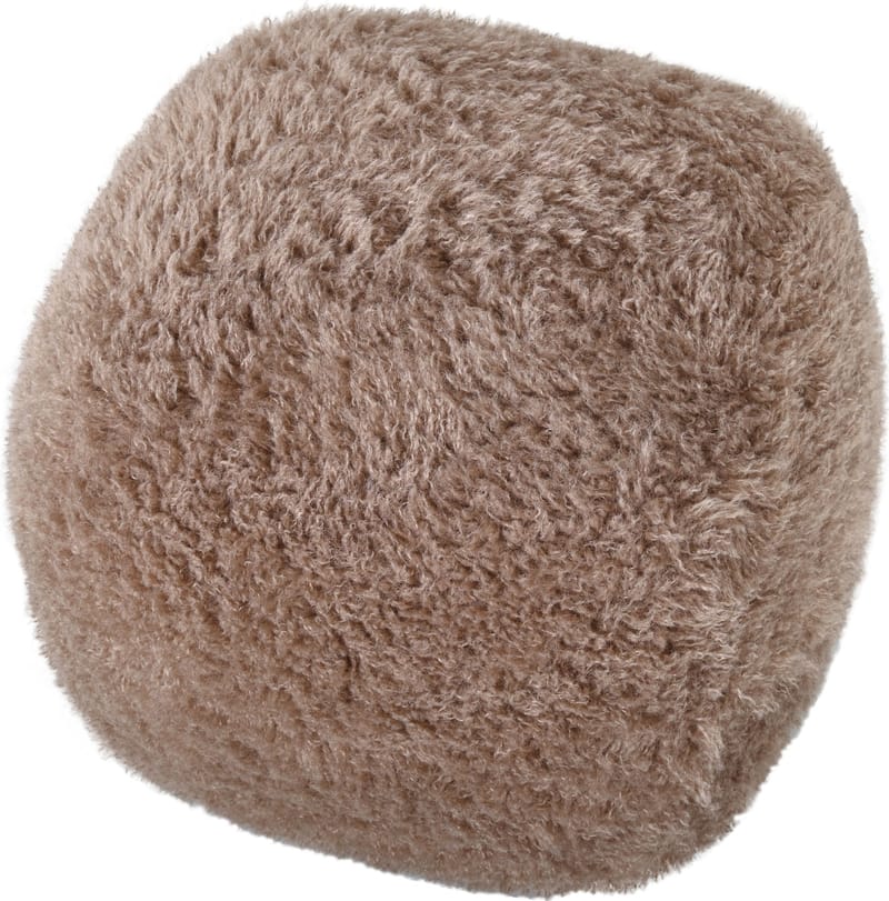 Sittpuff Fluffy i Hårigt Tyg - Brungrå - Products - Möbler - Fåtölj & stolar - Pall & puff - Sittpuff