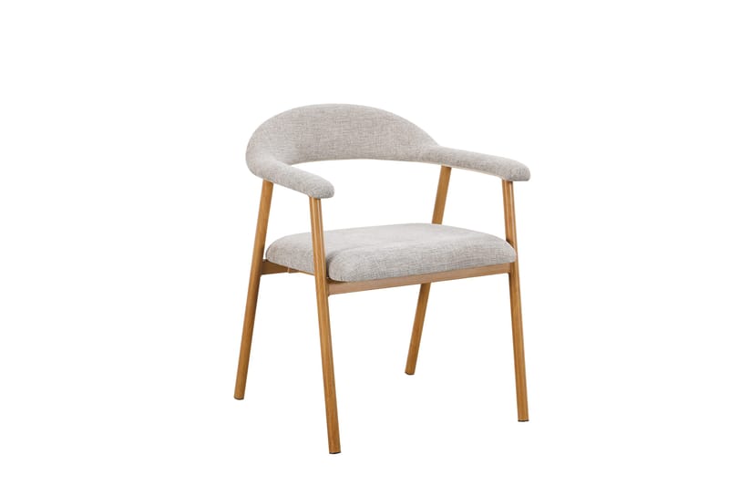 Ronja Matstol i metall med tygsits - Beige/Ek - Products - Möbler - Fåtölj & stolar - Matstol & köksstol