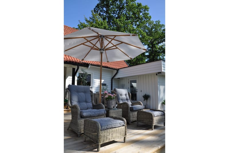 Lyon Parasoll 300 cm Olefin Offwhite - Fritab - Products - Utemöbler & utemiljö - Solskydd - Parasoll