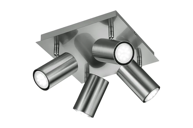 Marley Spotlight fyrkant 4L GU10 borstad stål, Borstad stål