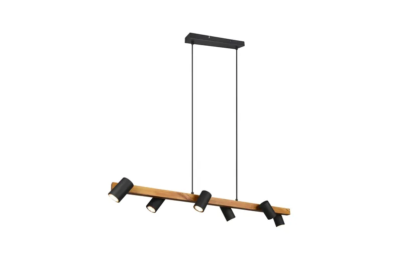 Marley Taklampa 115cm 6L 6xGU10 mattsvart/ trä - Matt svart/Trä - Products - Belysning - Lampor & belysning inomhus - Taklampa & takbelysning - Kökslampa & taklampa kök
