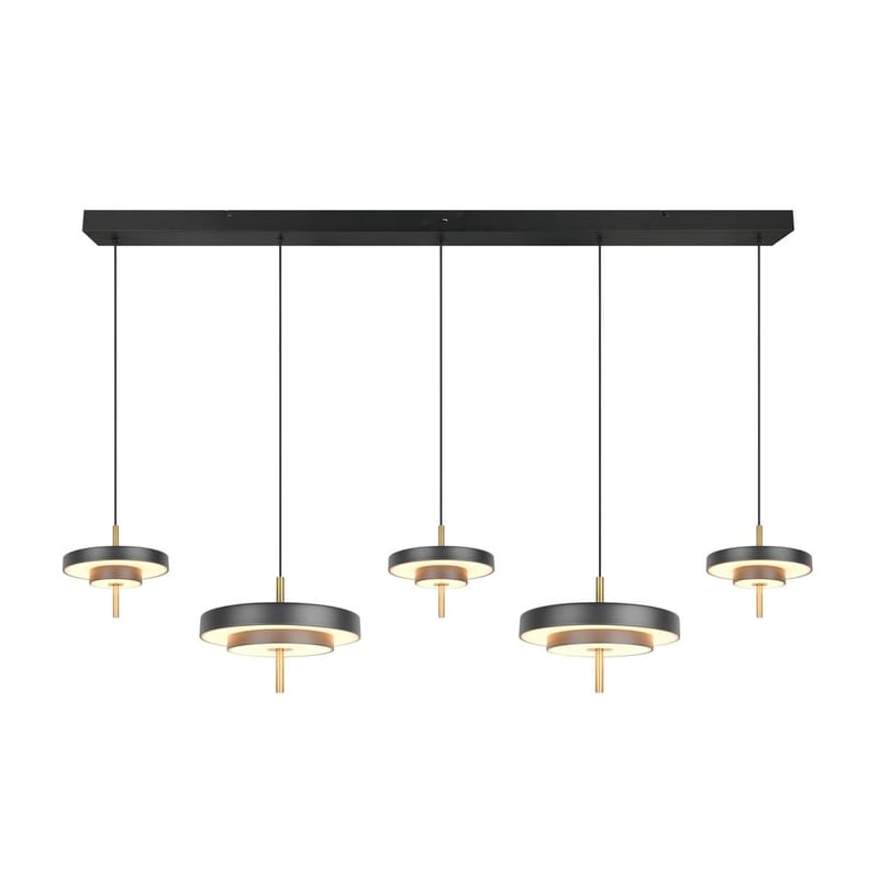 Pendel TRIO Keaton - 5 lampor, Mattsvart/Mässing - Products - Belysning - Lampor & belysning inomhus - Taklampa & takbelysning - Kökslampa & taklampa kök
