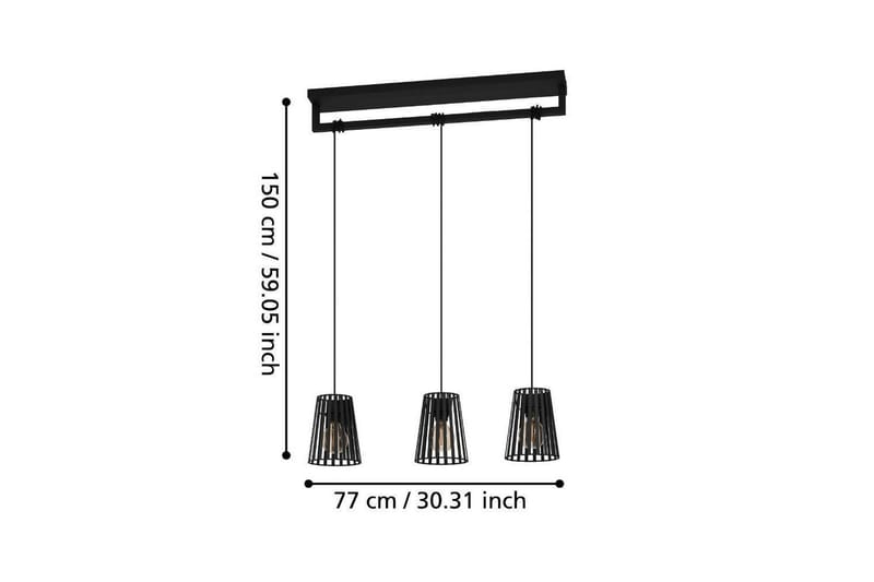 Takpendel Eglo Bogota Svart med 3 Lampor - Products - Belysning - Lampor & belysning inomhus - Taklampa & takbelysning - Pendellampa & hänglampa