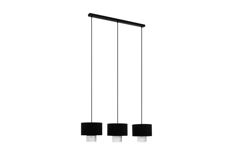 Takpendel Eglo Sapuara Svart Kristall med 3 Lampor