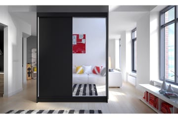 Camino Garderob 150x58x200 cm LED-belysning - Svart/Svart - Products - Förvaring - Garderober & garderobssystem