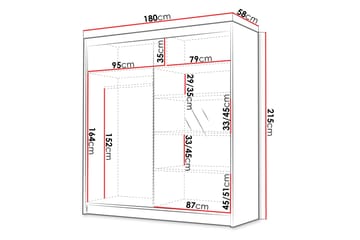 Chavez Garderob med Spegel 180x215 cm - Beige - Products - Förvaring - Garderober & garderobssystem