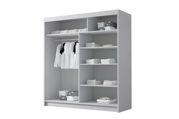 Chavez Garderob med Spegel 180x215 cm - Svart/Vit - Products - Förvaring - Garderober & garderobssystem