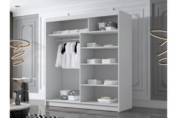 Chavez Garderob med Spegel 180x215 cm - Svart/Vit - Products - Förvaring - Garderober & garderobssystem