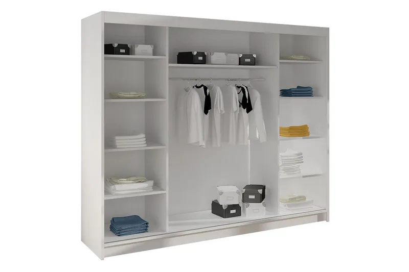 Cyria Garderob med Spegel 200x215 cm - Beige - Products - Förvaring - Garderober & garderobssystem