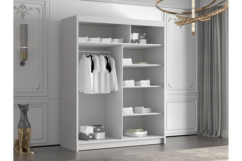 Emet Garderob med Spegel 150x200 cm - Svart - Products - Förvaring - Garderober & garderobssystem