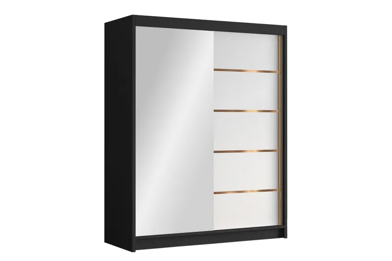 Emet Garderob med Spegel 150x200 cm - Svart - Products - Förvaring - Garderober & garderobssystem