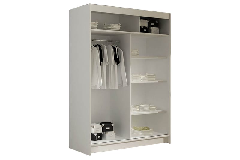 Estella Garderob 120 cm Skjutdörrar Böjd Spegel - Ek/Spegel - Products - Förvaring - Garderober & garderobssystem