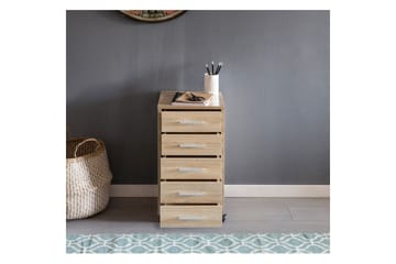 Rullkontejner Wohnling 5 lådor med hjul, folierad spånskiva, modern stil Sonoma - Sonoma - Products - Förvaring - Förvaringsmöbler - Byrå - Hallbyrå