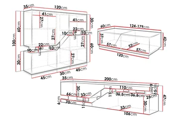 Ceelias Möbelset För Vardagsrum - Vit - Products - Förvaring - Förvaringsmöbler - Möbelset för vardagsrum