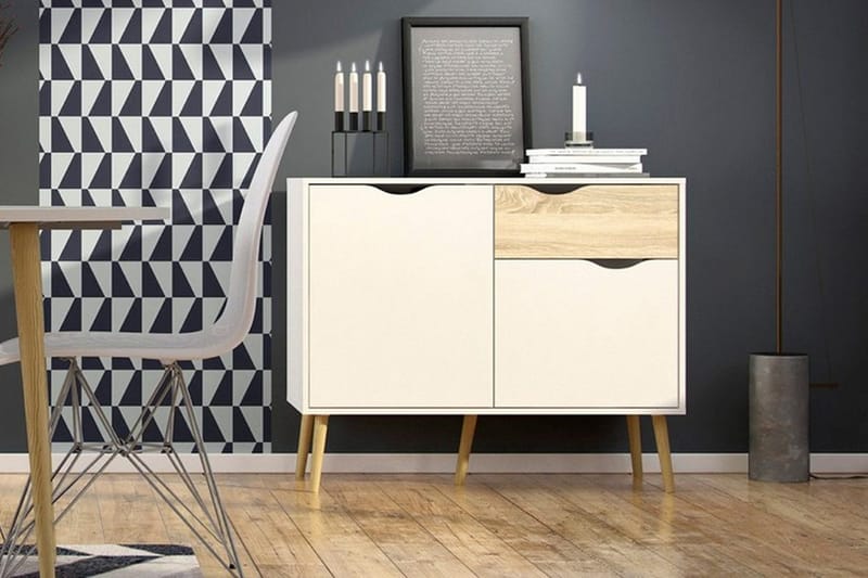 Delta Skänk 99 cm - Vit/Ek - Products - Förvaring - Förvaringsmöbler - Sideboard & skänk