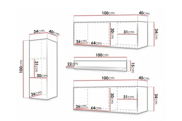 Dunvegan Möbelset För Vardagsrum Black - Products - Förvaring - Förvaringsmöbler - Möbelset för vardagsrum