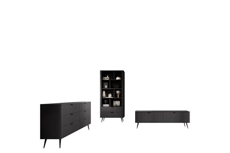 Forba Möbelset För Vardagsrum, Svart