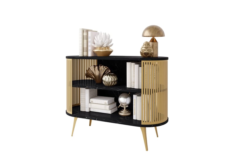 Galia Skänk 120x40 cm, Guld/Svart