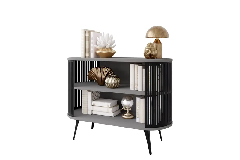 Galia Skänk 120x40 cm, Svart/Grå