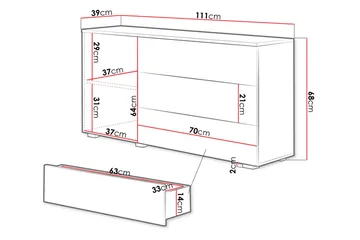 Kankuro Byrå 111x68 cm - Natur/Vit - Products - Förvaring - Förvaringsmöbler - Byrå