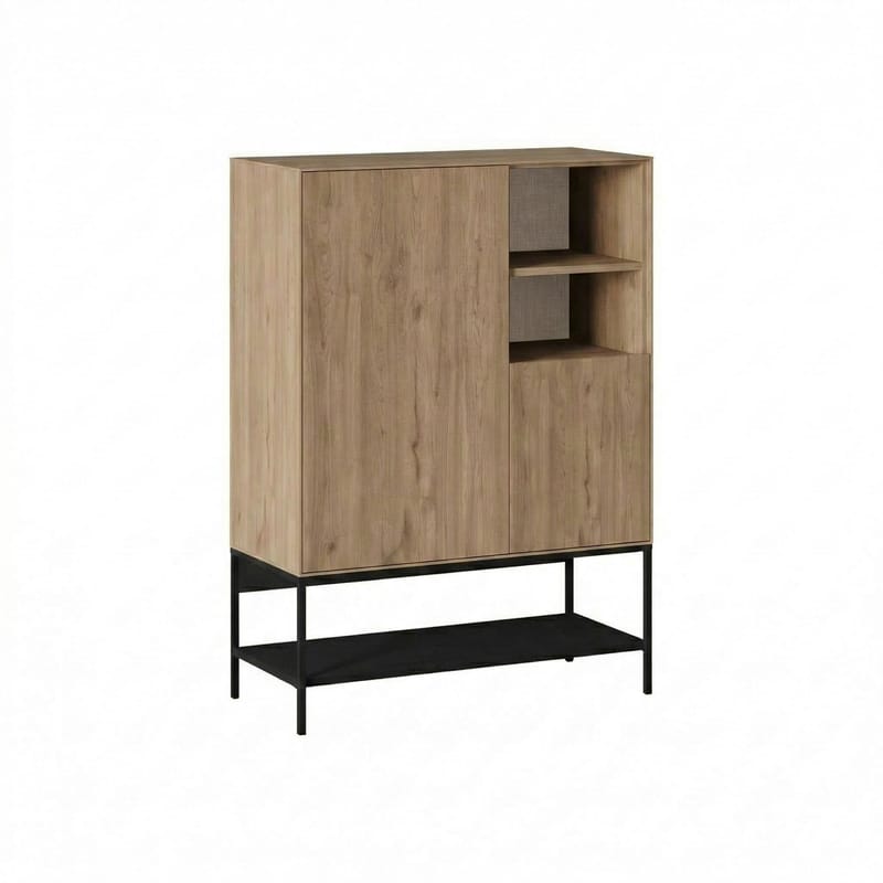 Kenvor Sideboard 90x125x40 cm - naturlig ek trä svart svart - Products - Förvaring - Förvaringsmöbler - Sideboard & skänk