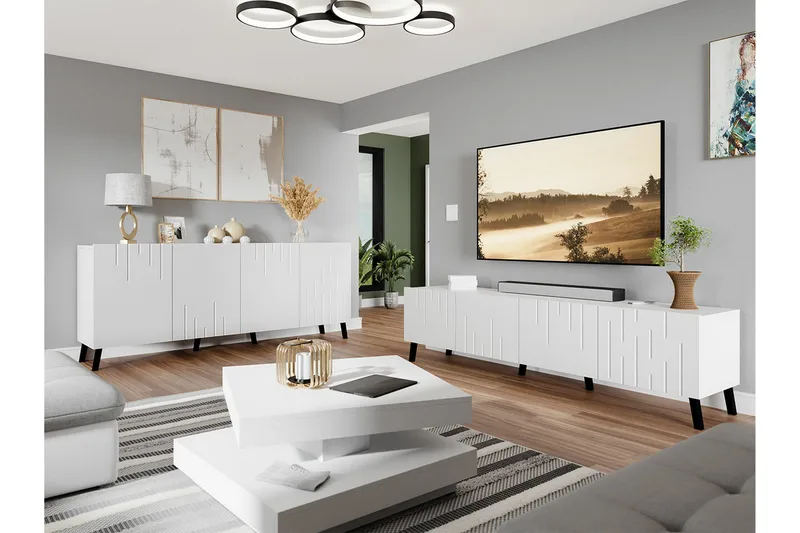 Kintore Möbelset För Vardagsrum White - Products - Förvaring - Förvaringsmöbler - Möbelset för vardagsrum