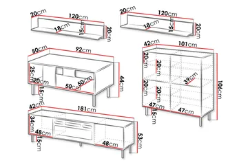 Lionel Möbelset För Vardagsrum - Kashmir - Products - Förvaring - Förvaringsmöbler - Möbelset för vardagsrum