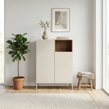 Morlen Sideboard 90x120x41,8 cm - Santstone och naturlig ek - Products - Förvaring - Förvaringsmöbler - Sideboard & skänk