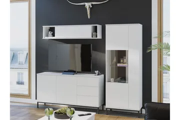 Querty Vardagsrumsset LED-belysning 4 Delar Vit LED - Vit - Products - Förvaring - Förvaringsmöbler - Möbelset för vardagsrum