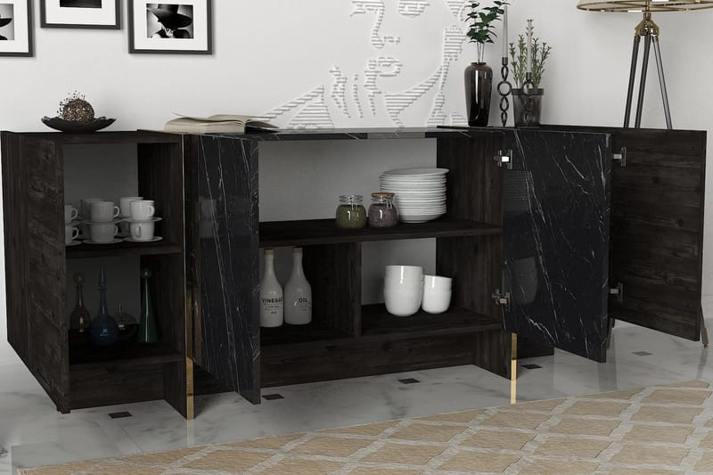 Riello Sidobord 180 cm - Svart|Guld - Products - Förvaring - Förvaringsmöbler - Sideboard & skänk