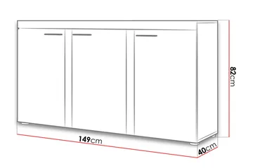 Rumba Skänk 148,8x40,3x82 cm LED-belysning - Vit - Products - Förvaring - Förvaringsmöbler - Sideboard & skänk