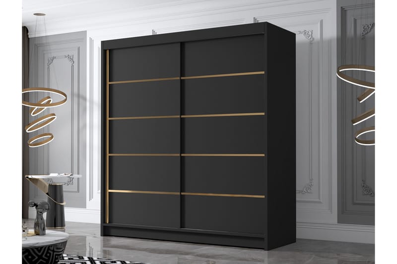 Chavez Garderob 180x215 cm - Svart - Products - Förvaring - Garderober & garderobssystem - Garderobsskåp