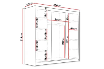 Dianna Garderob 200x215 cm - Beige - Products - Förvaring - Garderober & garderobssystem - Garderobsskåp