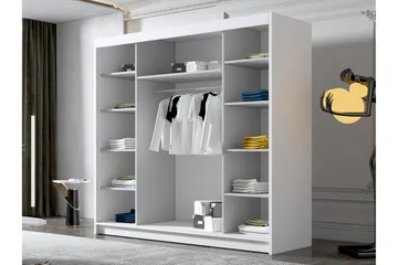 Dianna Garderob 200x215 cm - Vit/Svart - Products - Förvaring - Garderober & garderobssystem - Garderobsskåp