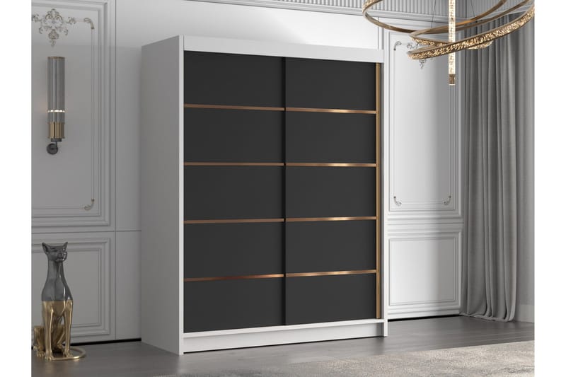 Emet Garderob 150x200 cm - Svart/Vit - Products - Förvaring - Garderober & garderobssystem - Garderobsskåp