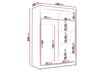 Lungos Garderob 120x200 cm - Beige - Products - Förvaring - Garderober & garderobssystem - Garderobsskåp