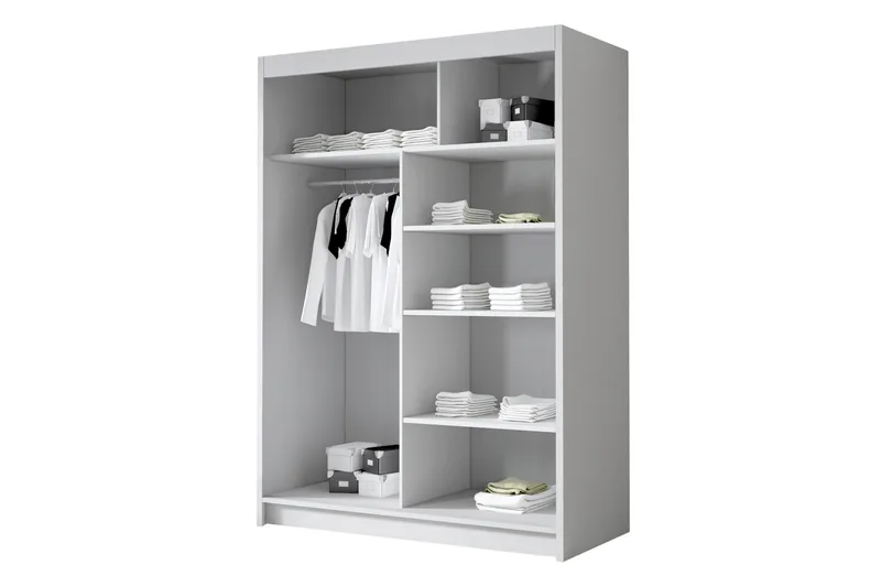 Lungos Garderob 120x200 cm - Vit - Products - Förvaring - Garderober & garderobssystem - Garderobsskåp