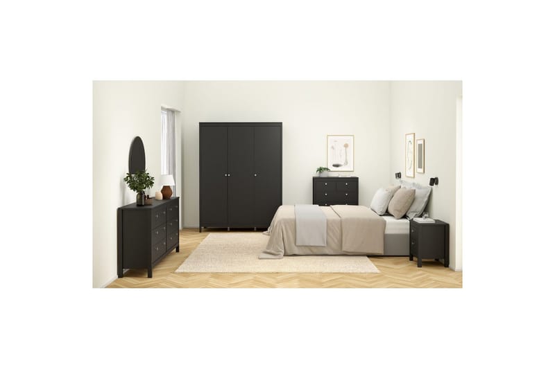 Vallvidera Garderob 150x199 cm - Svart - Products - Förvaring - Garderober & garderobssystem - Garderobsskåp