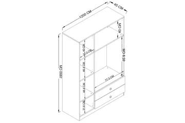 Yaman Garderob 120x181 cm - Valnöt - Products - Förvaring - Garderober & garderobssystem - Garderobsskåp
