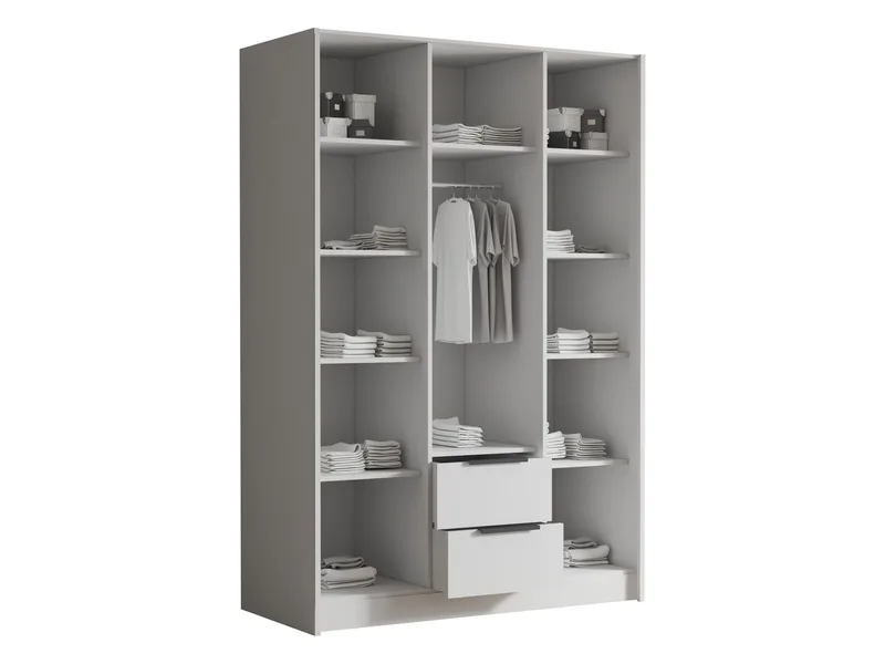 Herrljunga Garderob med Spegel 150x215 cm med lådor - Brun/Guld/Spegel - Products - Förvaring - Garderober & garderobssystem