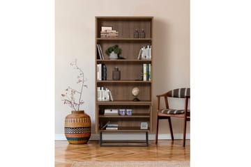 Vernavola Bokhylla 80x36 cm 3 Hyllor - Mörkbrun/Svart - Products - Förvaring - Hylla - Bokhylla