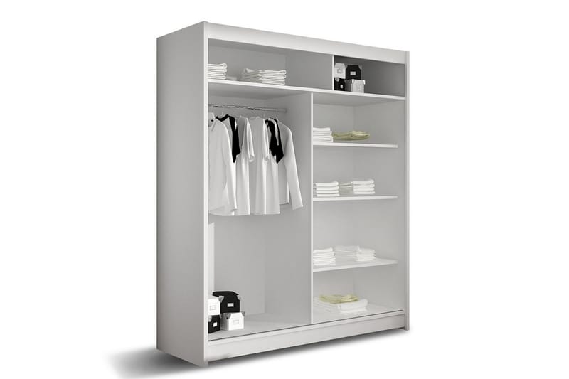 Leila Garderob 150 cm Skjutdörrar Smal Spegel - Ljus Ek - Products - Förvaring - Garderober & garderobssystem