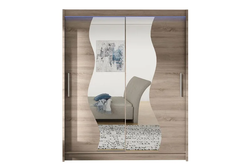 Leila Garderob med Spegel 150x200 cm - Beige - Products - Förvaring - Garderober & garderobssystem