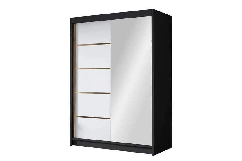 Lungos Garderob med Spegel 120x200 cm - Svart - Products - Förvaring - Garderober & garderobssystem