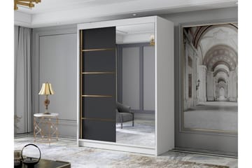 Lungos Garderob med Spegel 120x200 cm - Svart/Vit - Products - Förvaring - Garderober & garderobssystem