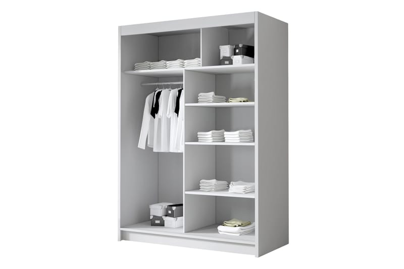 Lungos Garderob med Spegel 120x200 cm - Vit - Products - Förvaring - Garderober & garderobssystem