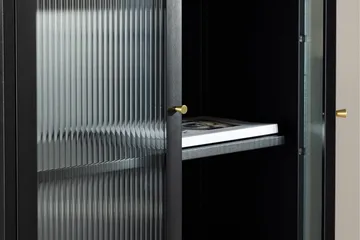 Cali Vitrinskåp 35 cm djup 80 cm bred 180 cm hög Mörkt Stål - Svart - Products - Förvaring - Skåp - Vitrinskåp