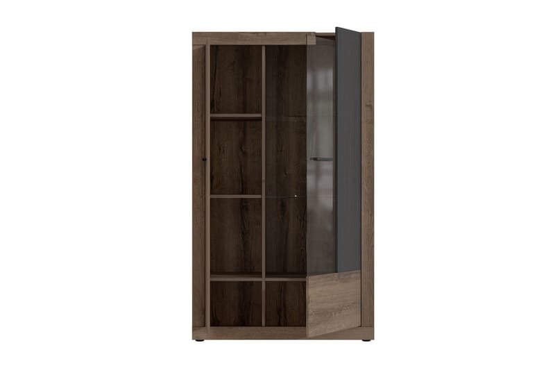 Elhovo Vitrinskåp 41,3 cm djup 93,1 cm bred 158,5 cm hög Mörkt Trä - Brun - Products - Förvaring - Skåp - Vitrinskåp