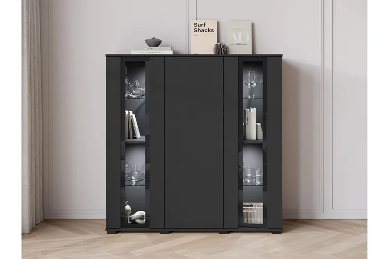 Gamal Highboard, Brun/Vit